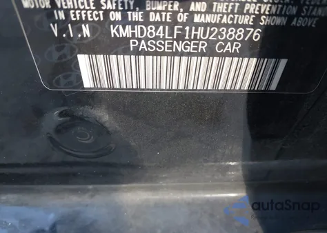 2017 Hyundai Elantra Value Edition from USA, damaged, VIN KMHD84LF1HU238876